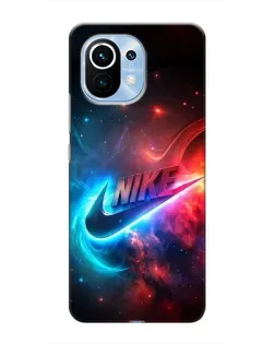 Чехол для Xiaomi Mi 11 с картинкой «Огненный логотип Nike»
