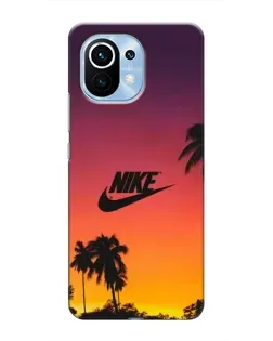 Чехол для Xiaomi Mi 11 с картинкой «Nike на закате солнца»