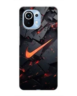 Чехол для Xiaomi Mi 11 с картинкой «Nike — эффект разломов»