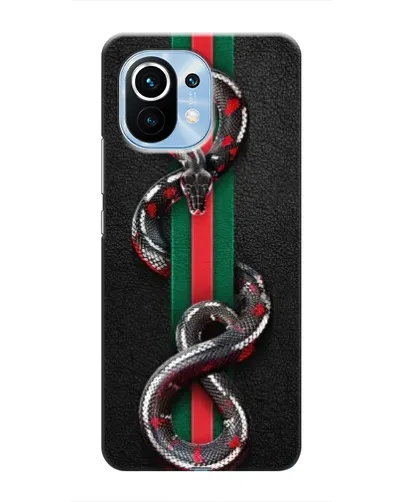 Чехол для Xiaomi Mi 11 с картинкой «Gucci — змея на полосе» Чехол для Xiaomi Mi 11 с картинкой «Gucci — змея на полосе»