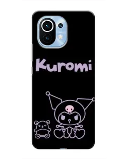 Чехол для Xiaomi Mi 11 с картинкой «Kuromi — черный минимализм»