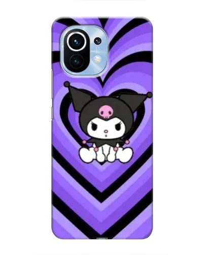 Чехол для Xiaomi Mi 11 с картинкой «Kuromi и фиолетовые сердца»