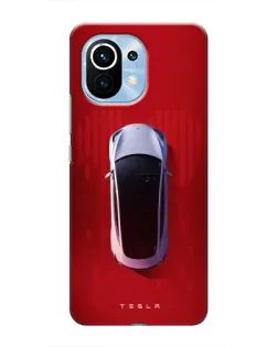 Чехол для Xiaomi Mi 11 с картинкой «Tesla Top View»