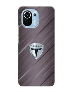 Чехол для Xiaomi Mi 11 с картинкой «Металлическая текстура Tesla»