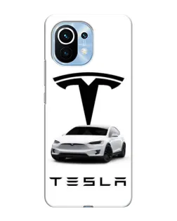 Чехол для Xiaomi Mi 11 с картинкой «Tesla White Style»