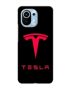 Чехол для Xiaomi Mi 11 с картинкой «Tesla Red Logo»