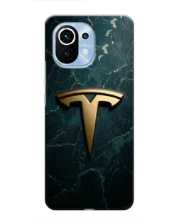 Чехол для Xiaomi Mi 11 с картинкой «Мраморная Tesla Gold»