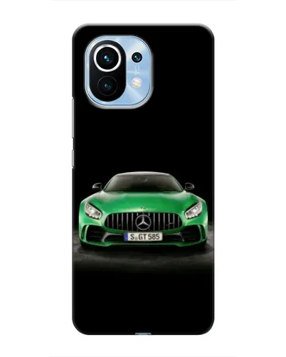 Чехол для Xiaomi Mi 11 с картинкой «Mercedes — неоновый лого»
