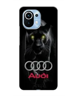 Чехол для Xiaomi Mi 11 с картинкой «Пантера и Audi»
