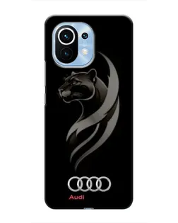 Чехол для Xiaomi Mi 11 с картинкой «Графика — пантера и Audi»