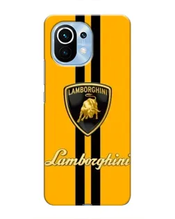 Чехол для Xiaomi Mi 11 с картинкой «Lamborghini Stripe желтый»