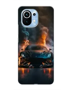 Чехол для Xiaomi Mi 11 с картинкой «Lamborghini дымная эстетика»