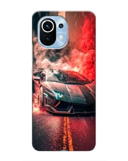 Чехол для Xiaomi Mi 11 с картинкой «Lamborghini красный дым»