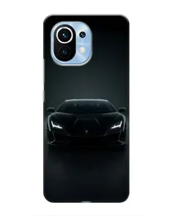 Чехол для Xiaomi Mi 11 с картинкой «Черный Lamborghini Aventador»