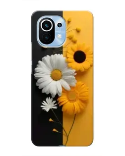 Чехол для Xiaomi Mi 11 с картинкой «Подсолнух и ромашка»
