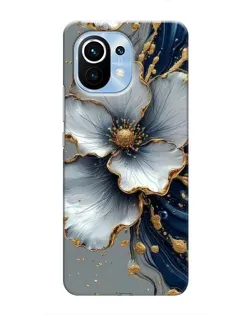 Чехол для Xiaomi Mi 11 с картинкой «Белый цветок и золотой флюид»
