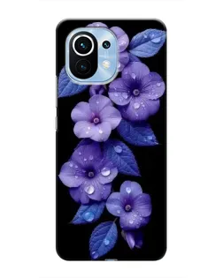 Чехол для Xiaomi Mi 11 с картинкой «Фиолетовые цветы с росою»