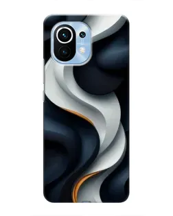 Чехол для Xiaomi Mi 11 с картинкой «Объемные черно-белые ленты»