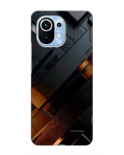 Чехол для Xiaomi Mi 11 с картинкой «Черные геометрические блоки»