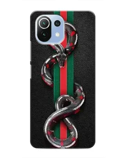 Чехол для Xiaomi Mi 11i с картинкой «Gucci — змея на полосе» Чехол для Xiaomi Mi 11i с картинкой «Gucci — змея на полосе»