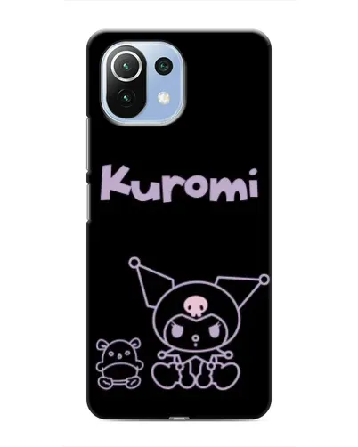 Чехол для Xiaomi Mi 11i с картинкой «Kuromi — черный минимализм»