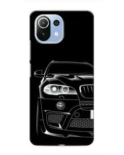 Чехол для Xiaomi Mi 11i с картинкой «Темный силуэт BMW»