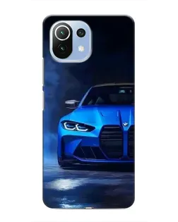 Чехол для Xiaomi Mi 11i с картинкой «Голубая BMW M4»