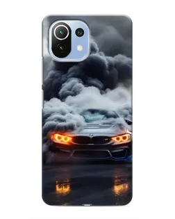 Чехол для Xiaomi Mi 11i с картинкой «BMW в дыму»