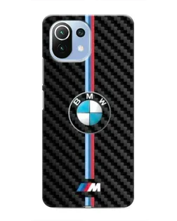 Чехол для Xiaomi Mi 11i с картинкой «Эмблема BMW и карбон»