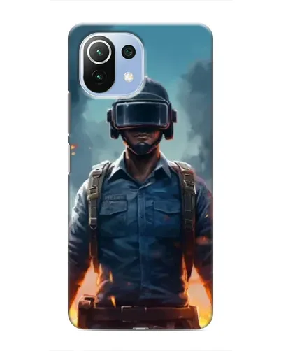 Чехол для Xiaomi Mi 11i с картинкой «PUBG — реалистичный герой»