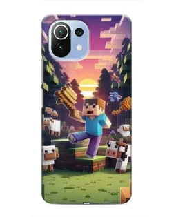 Чехол для Xiaomi Mi 11i с картинкой «Стив на ферме»