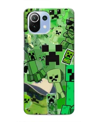 Чехол для Xiaomi Mi 11i с картинкой «Криперы Minecraft»
