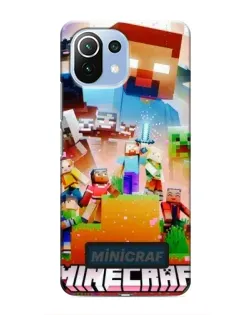 Чехол для Xiaomi Mi 11i с картинкой «Minecraft герои игры»