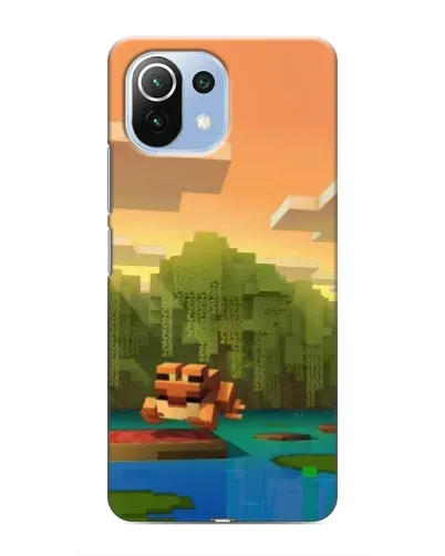Чехол для Xiaomi Mi 11i с картинкой «Майнкрафт закат солнца»