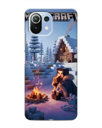 Чехол для Xiaomi Mi 11i с картинкой «Зимний Minecraft»