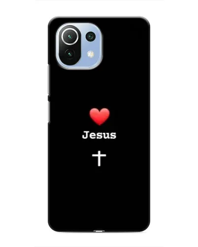 Чехол для Xiaomi Mi 11i с картинкой «Сердце - Jesus»