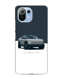 Чехол для Xiaomi Mi 11i с картинкой «Серебристый Cybertruck Tesla»