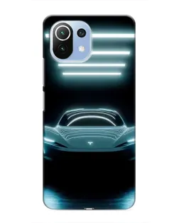 Чехол для Xiaomi Mi 11i с картинкой «Tesla в неоне»