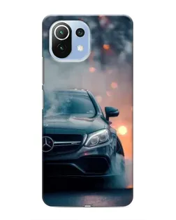 Чехол для Xiaomi Mi 11i с картинкой «Mercedes — ночной город»