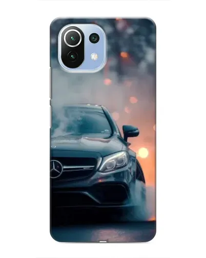 Чехол для Xiaomi Mi 11i с картинкой «Mercedes — ночной город»