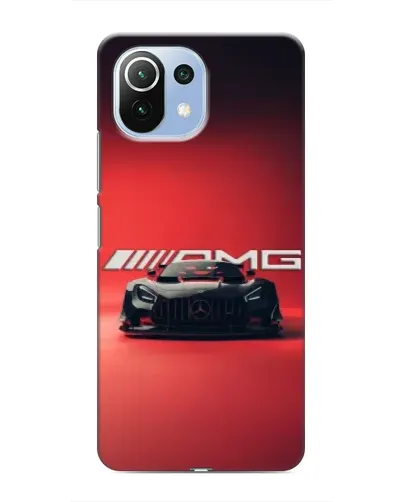 Чехол для Xiaomi Mi 11i с картинкой «Mercedes AMG — красная линия»