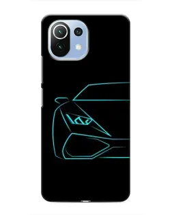 Чехол для Xiaomi Mi 11i с картинкой «Голубой силуэт Lamborghini» Чехол для Xiaomi Mi 11i с картинкой «Голубой силуэт Lamborghini»