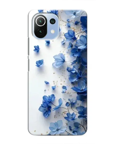 Чехол для Xiaomi Mi 11i с картинкой «Голубой цветочный каскад»