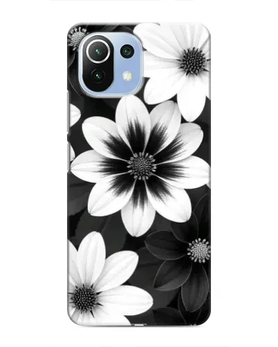 Чехол для Xiaomi Mi 11i с картинкой «Монохромные астры»