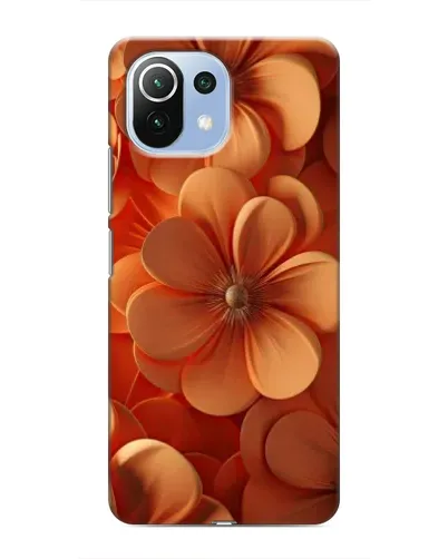 Чехол для Xiaomi Mi 11i с картинкой «Оранжевый макро цветок»