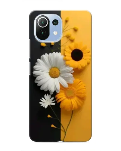 Чехол для Xiaomi Mi 11i с картинкой «Подсолнух и ромашка»