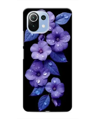 Чехол для Xiaomi Mi 11i с картинкой «Фиолетовые цветы с росою»