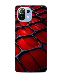 Чехол для Xiaomi Mi 11i с картинкой «Красная глянцевая сетка»