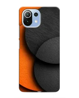 Чехол для Xiaomi Mi 11i с картинкой «Геометрия оранжевых кругов»