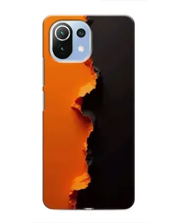 Чехол для Xiaomi Mi 11i с картинкой «Оранжевый разлом»